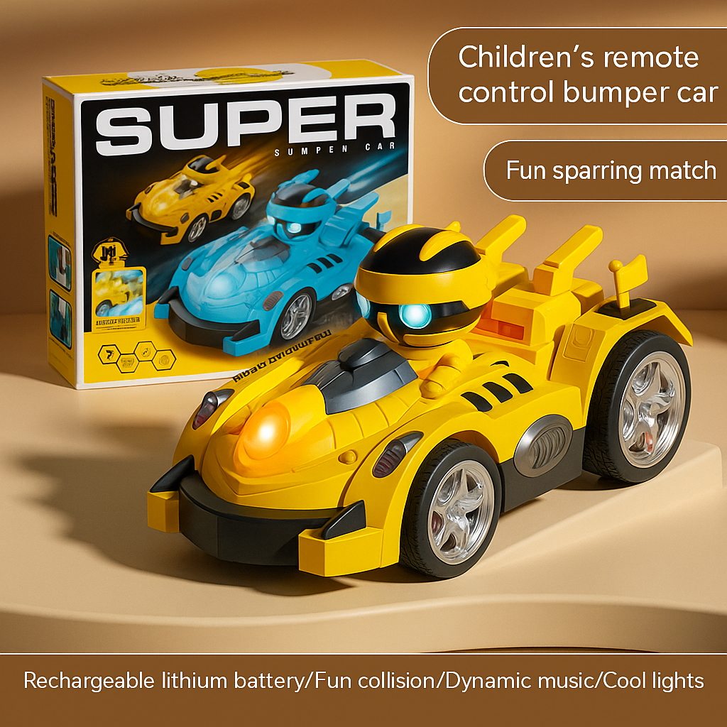 Light Cartoon Remote Control Bumper Car Double Battle Toy