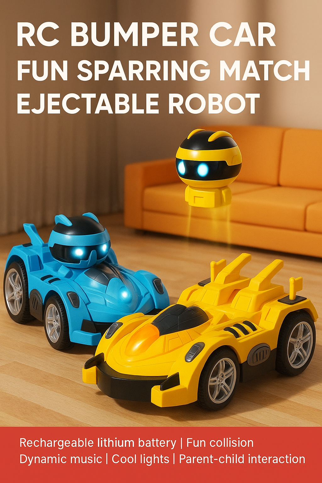 Light Cartoon Remote Control Bumper Car Double Battle Toy